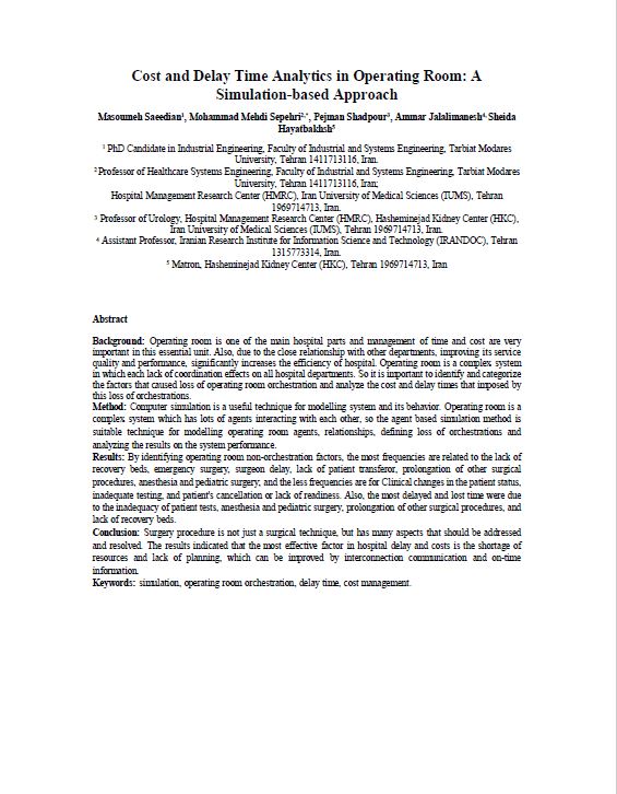 Cost and Delay Time Analytics in OR: A Simulation-based Approach