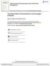 The Mutual Role of Scientometrics and Foresight– A Review