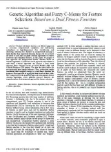 Genetic algorithm and fuzzy C-means for feature selection: Based on a dual fitness function
