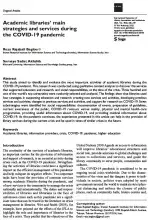 Academic libraries’ main strategies and services during the COVID-19 pandemic
