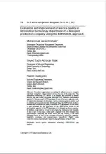 Evaluation and Improvement of Service Quality in Information Technology Department of a Detergent Production Company Using the SERVQUAL Approach