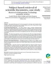 Subject-based retrieval of scientific documents, case study: Retrieval of Information Technology scientific articles